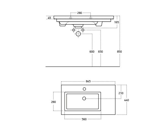 Drop Luxus 85 White-2 Έπιπλο Μπάνιου Λευκό