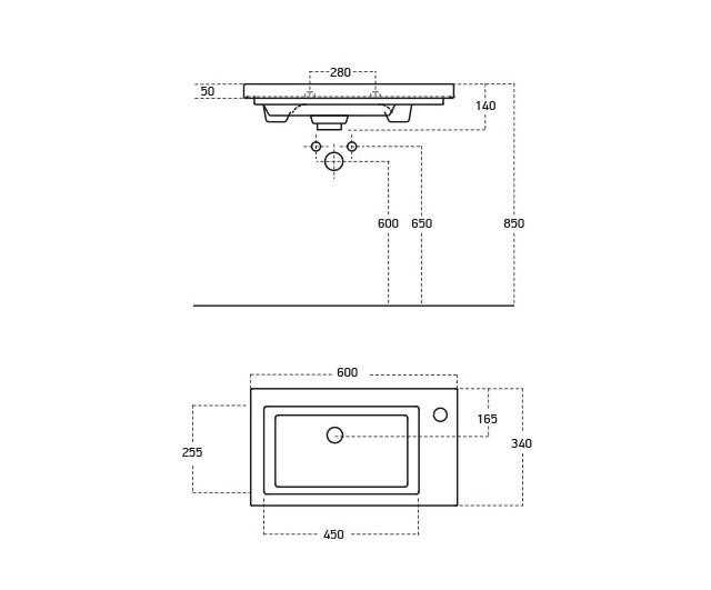 Drop Luxus 60 PL Wood Βάση Επίπλου Μπάνιου Με Νιπτήρα