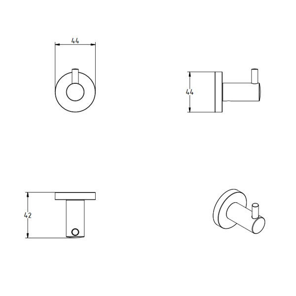 Verdi Sigma Black Matte 303.02.05 Άγκιστρο Μονό