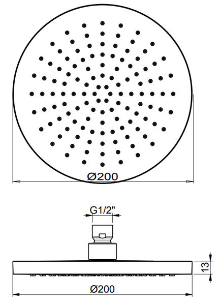 Almar Ε044075-100 + C12000 Κεφαλή & Μπράτσο Ντους