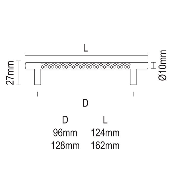 Viometale Vio 05.89/96.K4 Λαβίτσα Μαύρη Ματ