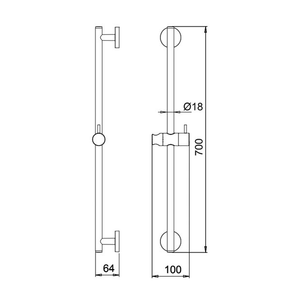 Almar Sintesi 70 E087001-100 Chrome Βέργα Ντους