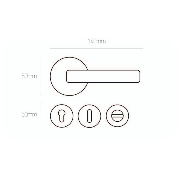 Best 1003Κ Πόμολο Μεσόπορτας Μαύρο Ματ