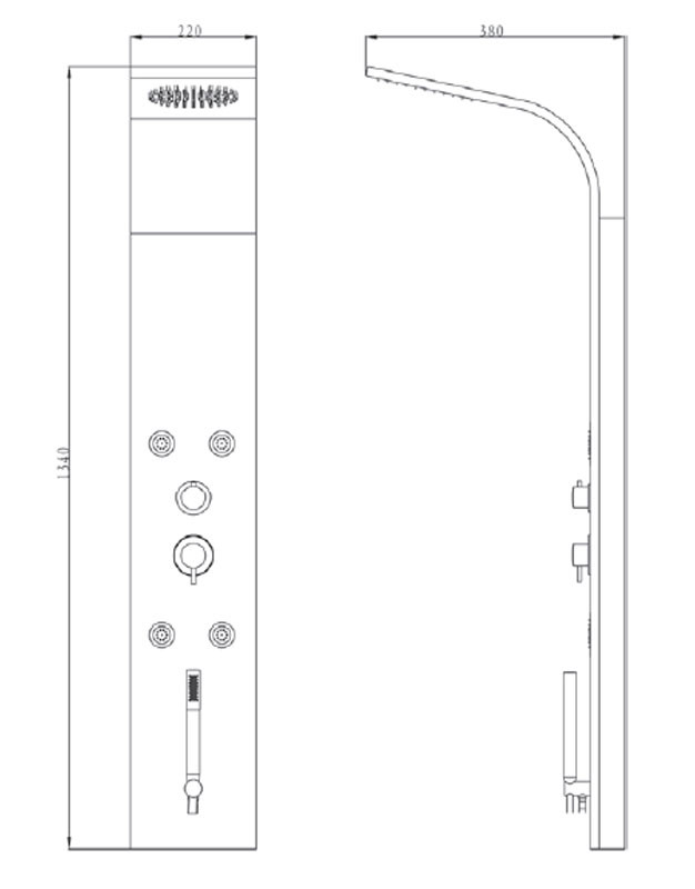 Crown 103106 Στήλη Ντους Υδρομασάζ