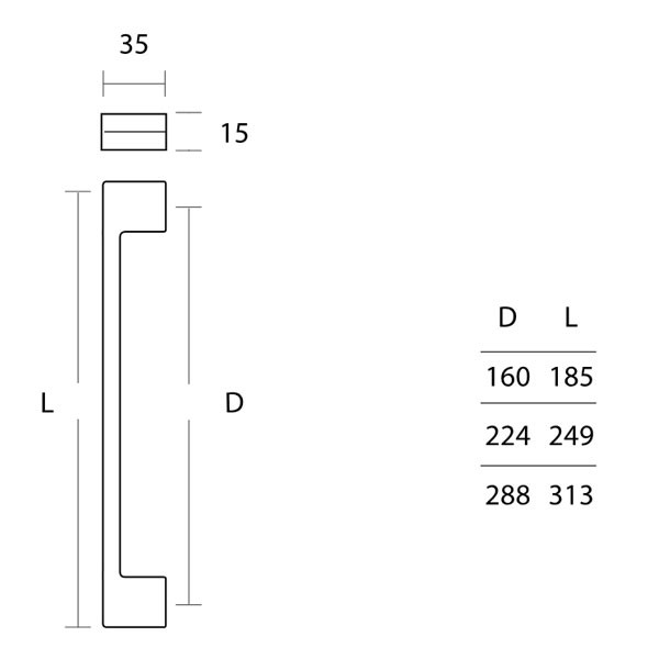 Convex 1047-160 Λαβίτσα Χρώμιο/Ματ Λευκό