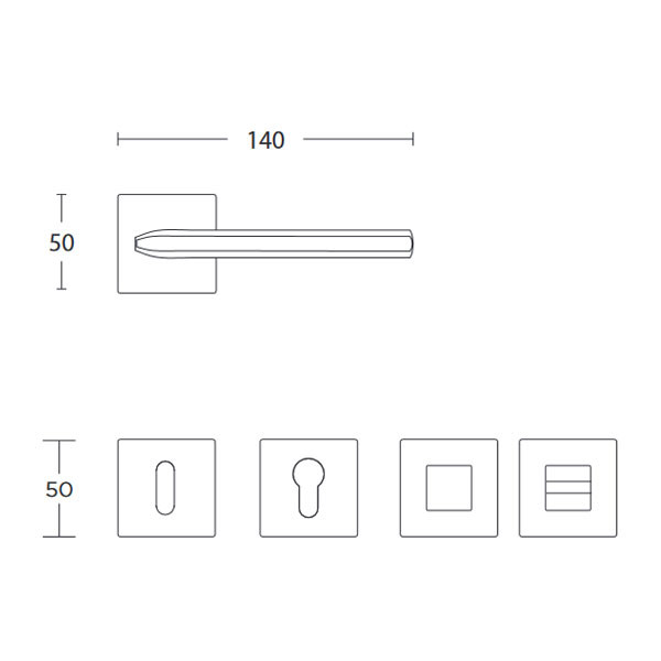 Convex 1085 Πόμολο Eξώπορτας Ματ Μαύρο