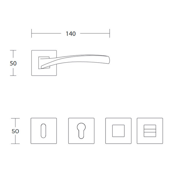 Convex 1145 Πόμολο Eξώπορτας Ματ Μαύρο