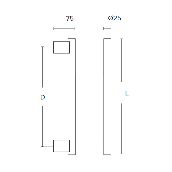 Convex 1167 Λαβή Εξώπορτας Inox/Ματ Μαύρο