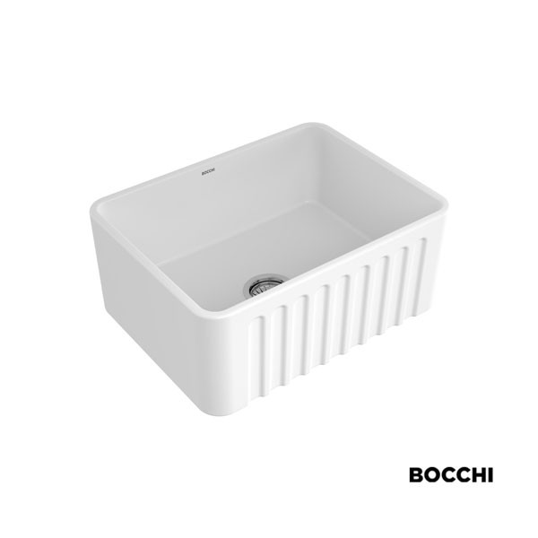 Bocchi Farmhouse 1099-301 White Matt Νεροχύτης Πορσελάνινος Επικαθήμενος