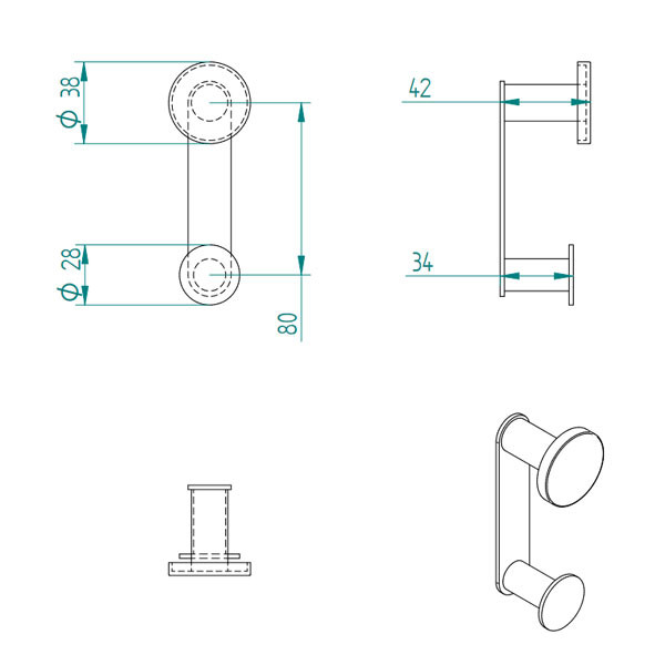 Verdi Lamda Nickel Matte 301.12.78 Άγκιστρο Διπλό