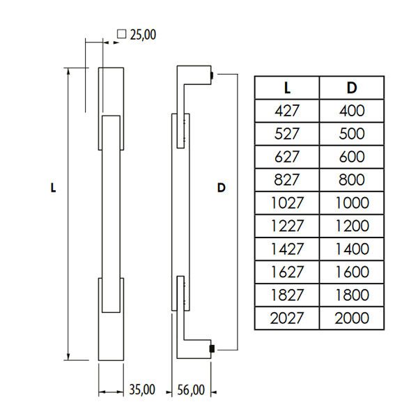 Convex 1487 Λαβή Εξώπορτας Inox Σκούρο/Μαύρη Ανοδίωση