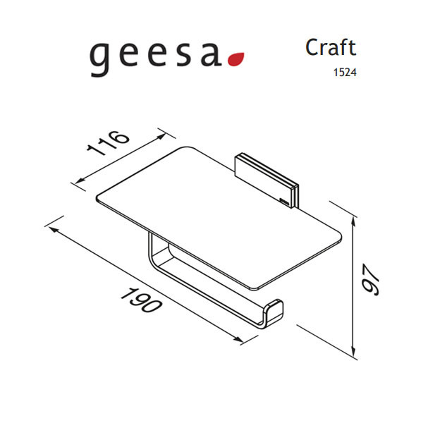 Geesa Craft Chrome 1524-110 Χαρτοθήκη Με Εταζέρα