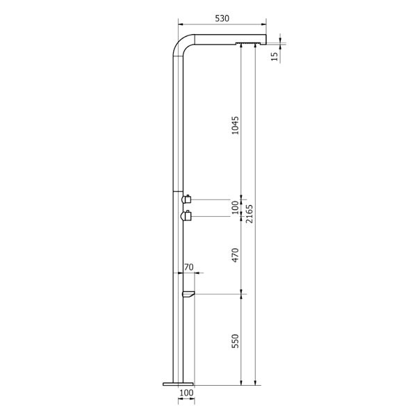 Teorema Treunosei 153810 Inox Matt Στήλη Ντους Εξωτερικού Χώρου