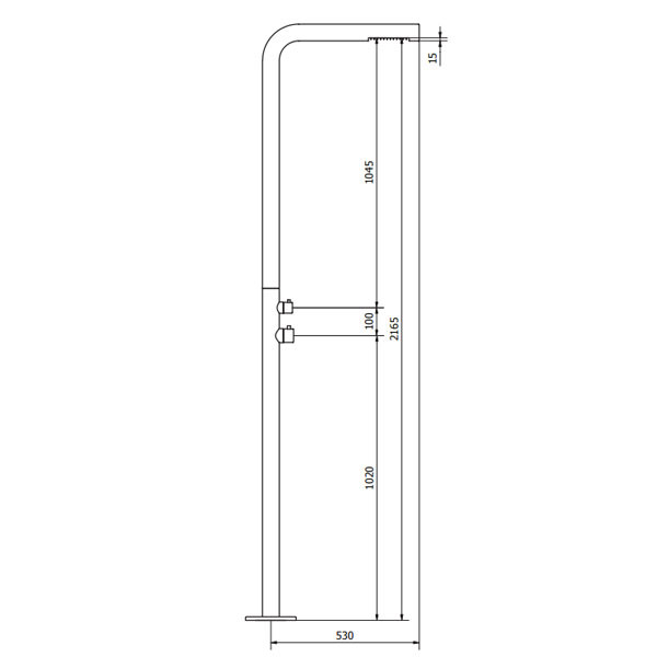 Teorema Treunosei 153811 Inox Matt Στήλη Ντους Εξωτερικού Χώρου