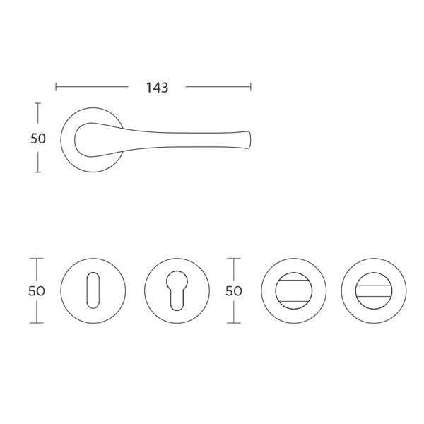 Convex 1615 Πόμολο Eξώπορτας Ματ Νίκελ