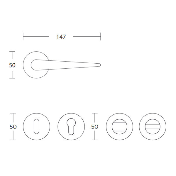 Convex 1725 Πόμολο Μεσόπορτας Ματ Λευκό