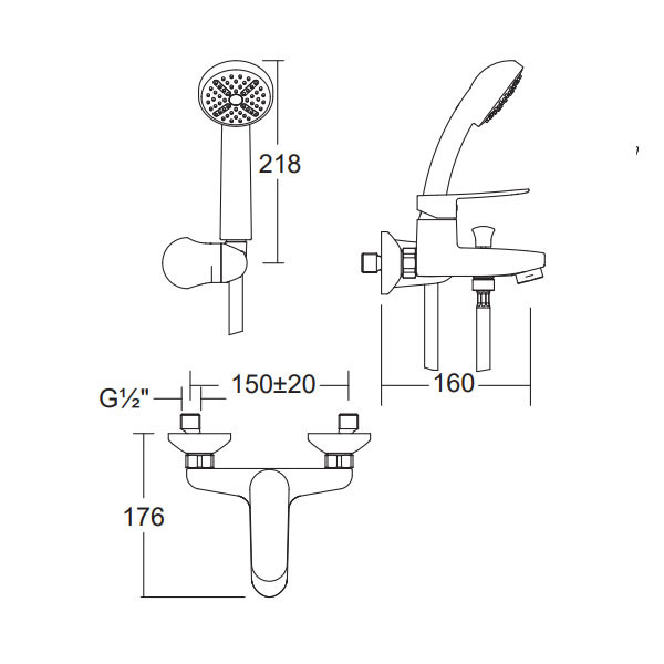 Eurorama Res 174210-100 Chrome Μπαταρία Λουτρού