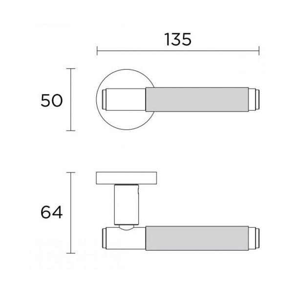 Convex 1745C Πόμολο Μεσόπορτας Ματ Μπρονζέ