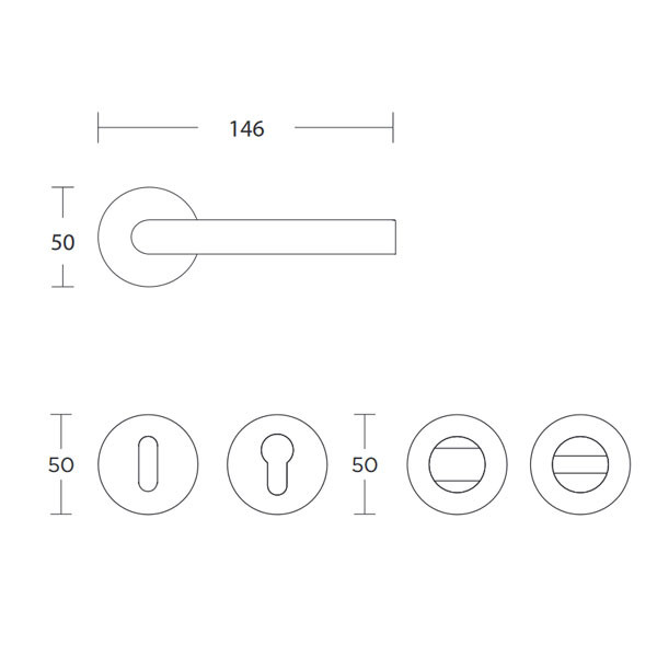 Convex 1755 Πόμολο Eξώπορτας Ματ Γραφίτης