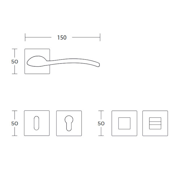 Convex 1765 Πόμολο Eξώπορτας Ματ Χρώμιο
