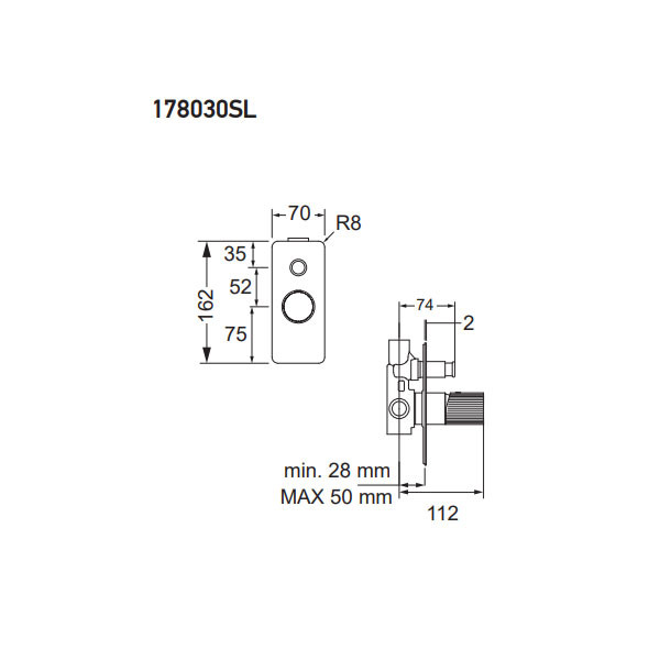 Eurorama Oso 178030SL-400 Black Matt Επιτοίχιος Μίκτης Με Εκτροπέα