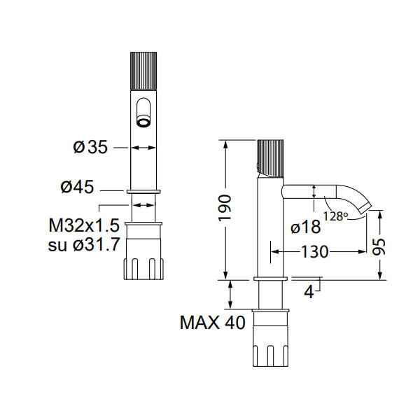 Eurorama Oso 178309-100 Chrome Μπαταρία Νιπτήρος Χαμηλή