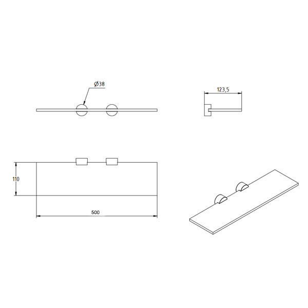 Verdi Lamda Black Matt 301.28.05 Εταζέρα