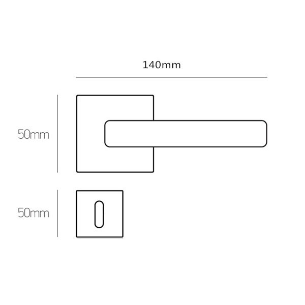 Best 185 Πόμολο Μεσόπορτας Ανθρακί Ματ