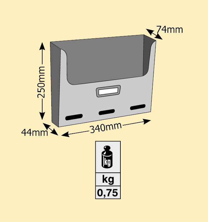 Viometal Model 402 Κουτί Εντύπων Λευκό Ανάγλυφο