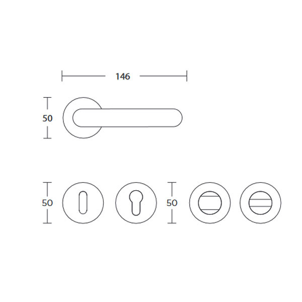Convex 2005 Πόμολο Μεσόπορτας Ματ Μαύρο