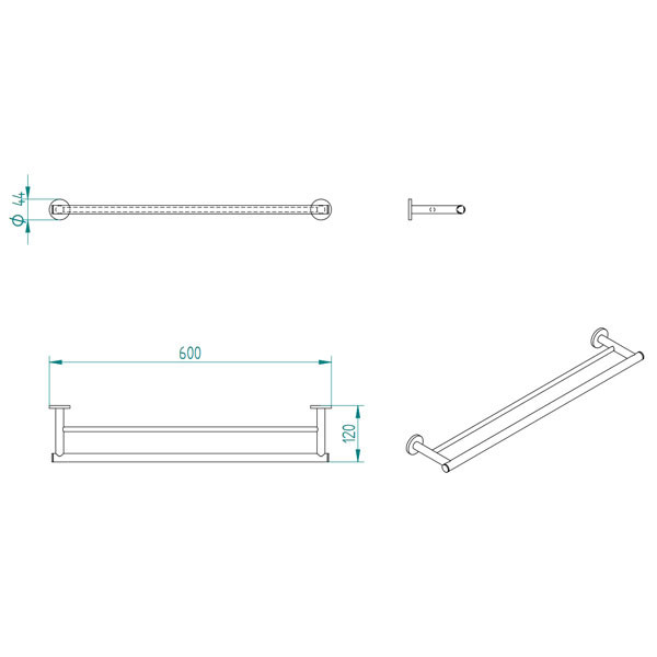 Verdi Omicron Nickel Matte 302.21.78 Πετσετοθήκη Διπλή