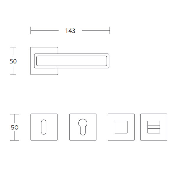Convex 2185 Πόμολο Μεσόπορτας Ματ Νίκελ/Ματ Μαύρο