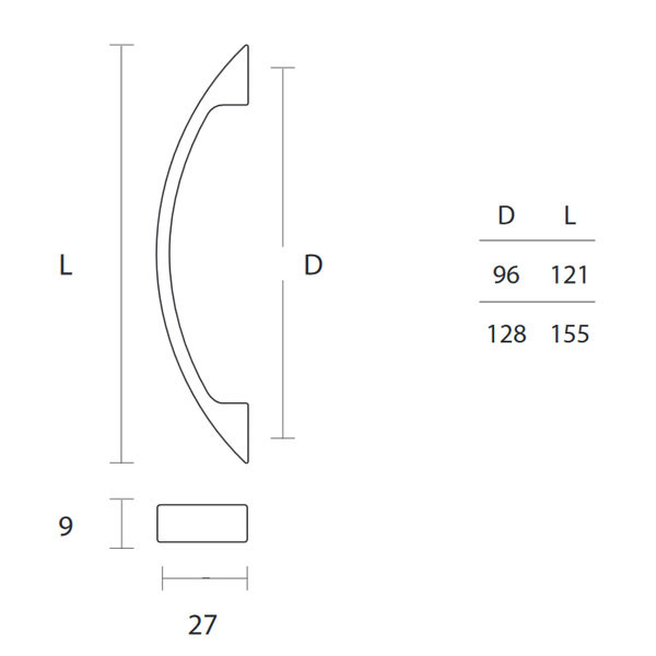 Convex 219-96 Λαβίτσα Χρώμιο