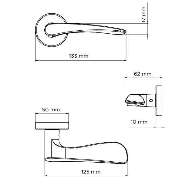 Convex 2255 Πόμολο Μεσόπορτας Ματ Νίκελ