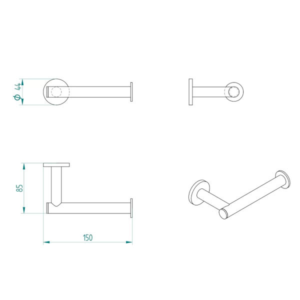 Verdi PVD Omicron Gun Metal Gloss 302.04.50 Χαρτοθήκη