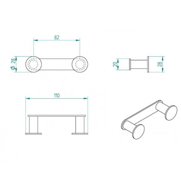 Verdi PVD Omicron Gun Metal Gloss 302.22.50 Άγκιστρο Διπλό