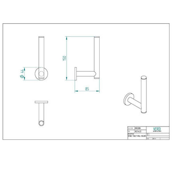 Verdi PVD Omicron Gun Metal Gloss 302.54.50 Χαρτοθήκη