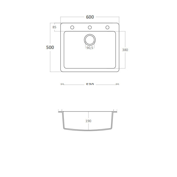 Sanitec Classic 331 Νεροχύτης Γρανίτης Ένθετος