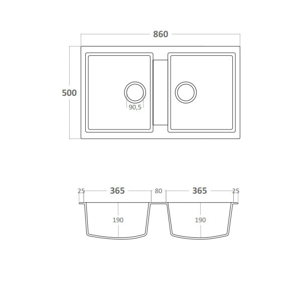 Sanitec Classic 334 Νεροχύτης Γρανίτης Ένθετος