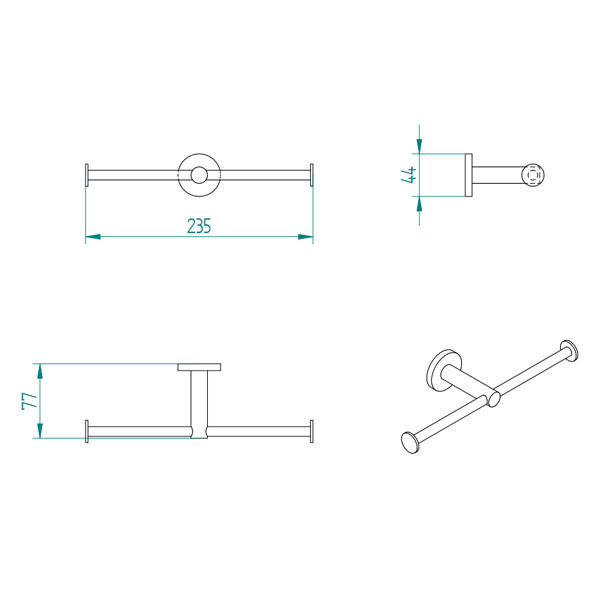 Verdi Sigma Black Matte 303.34.05 Χαρτοθήκη Διπλή