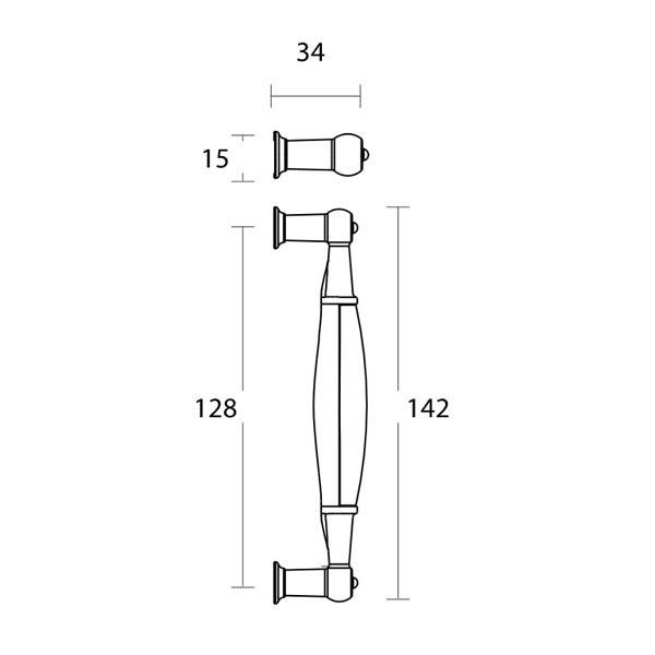 Convex 489-128-A28 Λαβίτσα Σατέν Νίκελ