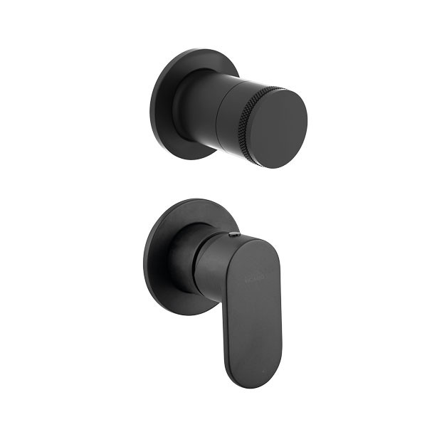 Armando Vicario Slim 500050-400 + 34374-400 Black Matt Επιτοίχιος Μίκτης Με Εκτροπέα