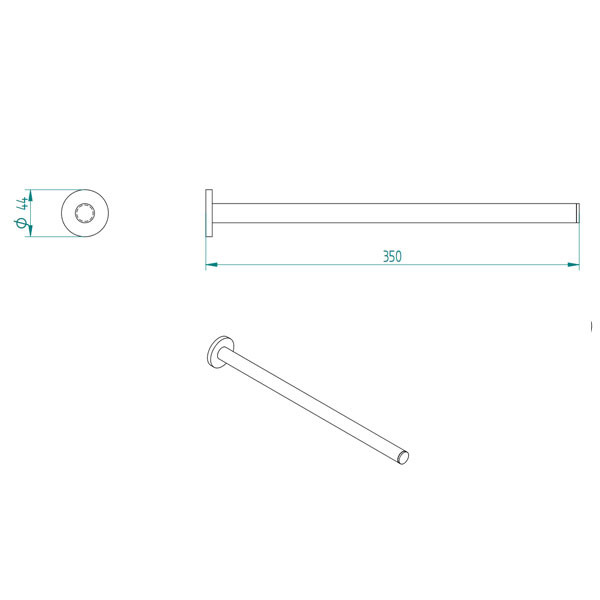 Verdi Omicron Nickel Matte 302.51.78 Πετσετοθήκη Κάθετης Προβολής