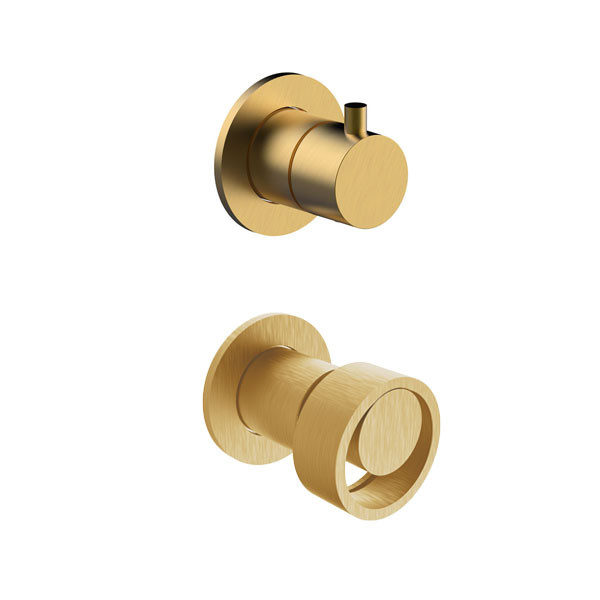 Armando Vicario Halo 515043-201 + 500075-201 Gold Brushed Επιτοίχιος Μίκτης Με Εκτροπέα