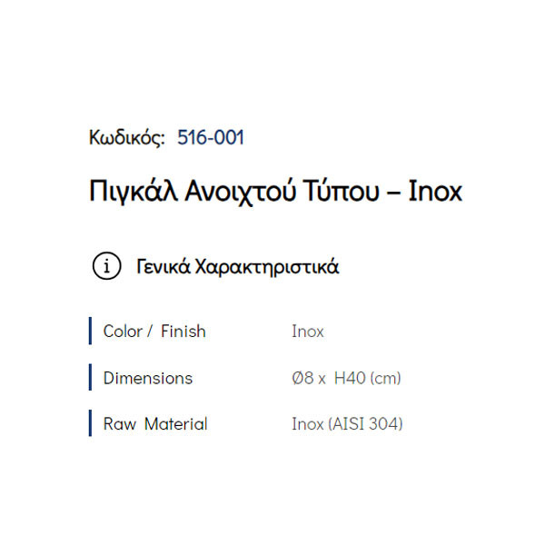 Pam Inox 516-001 Πιγκάλ Μπάνιου