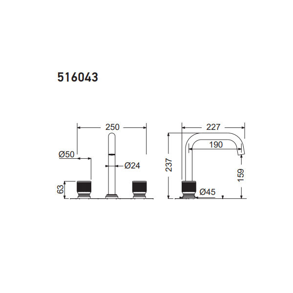 Armando Vicario Lumiere 516043-201 Gold Brushed Νιπτήρος Τριών Οπών