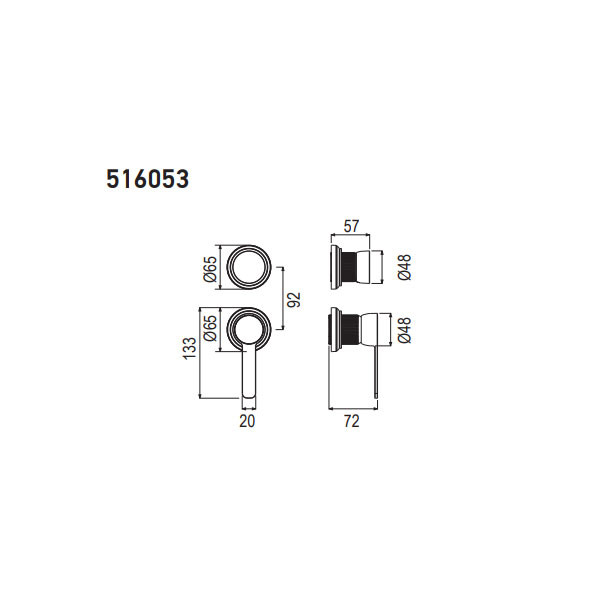 Armando Vicario Lumiere 516053-221 Antique Brass Επιτοίχιος Μίκτης Με Εκτροπέα
