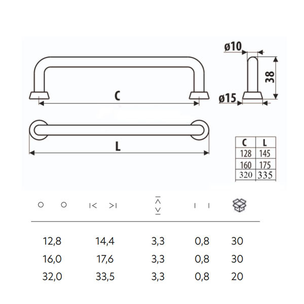 Roline RO 534-128 Λαβίτσα Ανθρακί