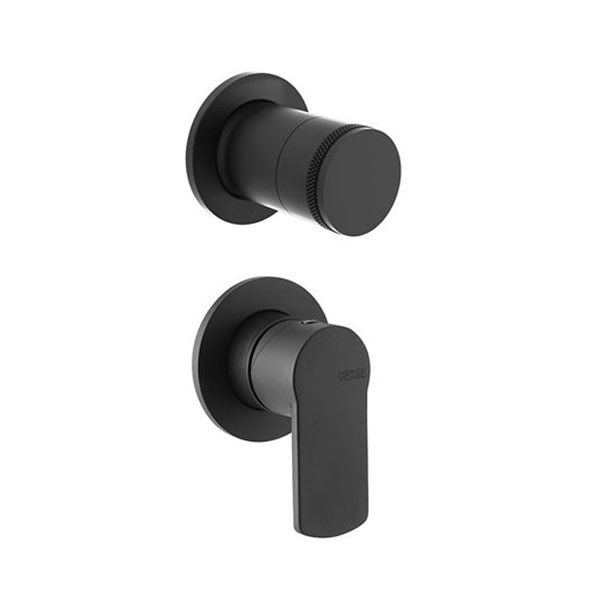 Armando Vicario Glam 610050-400 + 34374-400 Black Matt Επιτοίχιος Μίκτης Με Εκτροπέα