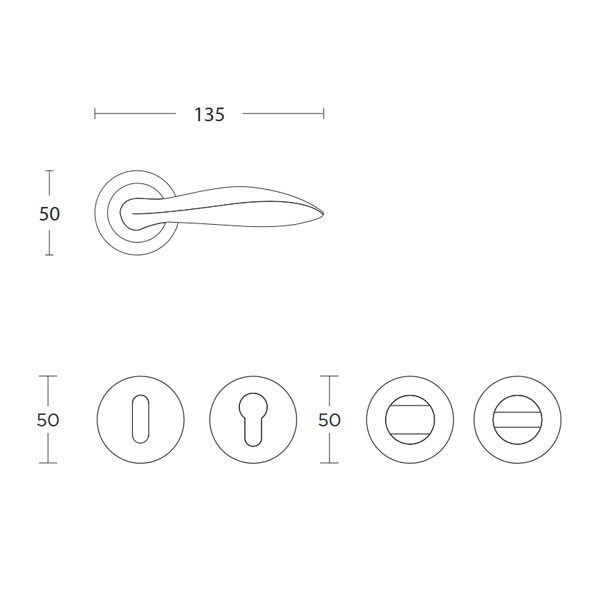 Convex 625 Πόμολο Eξώπορτας Ματ Νίκελ/Χρώμιο